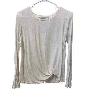 Young Fabulous & Broke Long Sleeve Cream T-shirt Size XS Buttery Soft Twee Twist